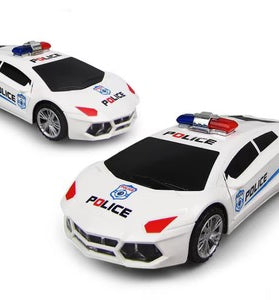 Electronic Police Car Toy with 360 Degree Rotary Wheel Cool Lighting