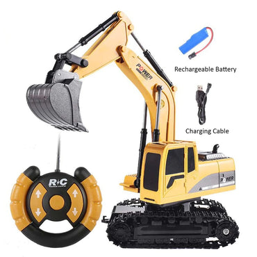 RC Excavator Toy Remote Control Engineering Car With Light For Boys